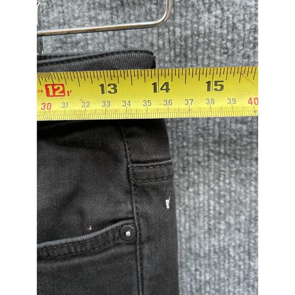 AllSaints Jeans Womens 28 Jet Black Stilt Skinny Stretch Denim Raw Hem - Picture 4 of 10